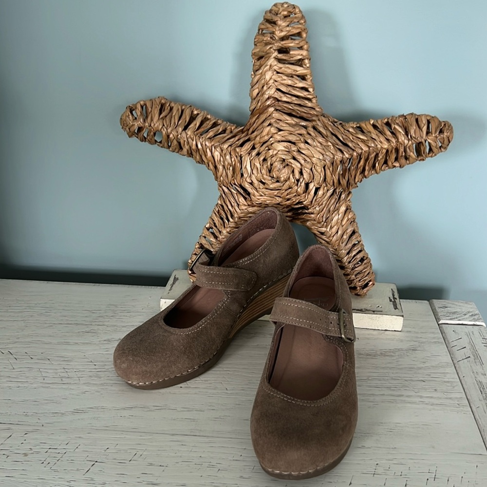 Dansko suede Mary Jane wedges